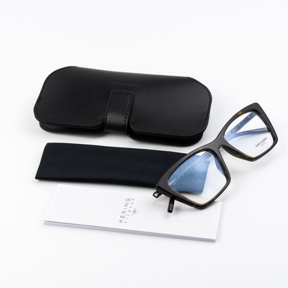 NEW Saint Laurent SL737 MICA THIN OPT 002 Dark Havana Cat Eye Unisex Eyeglasses - Picture 10 of 11